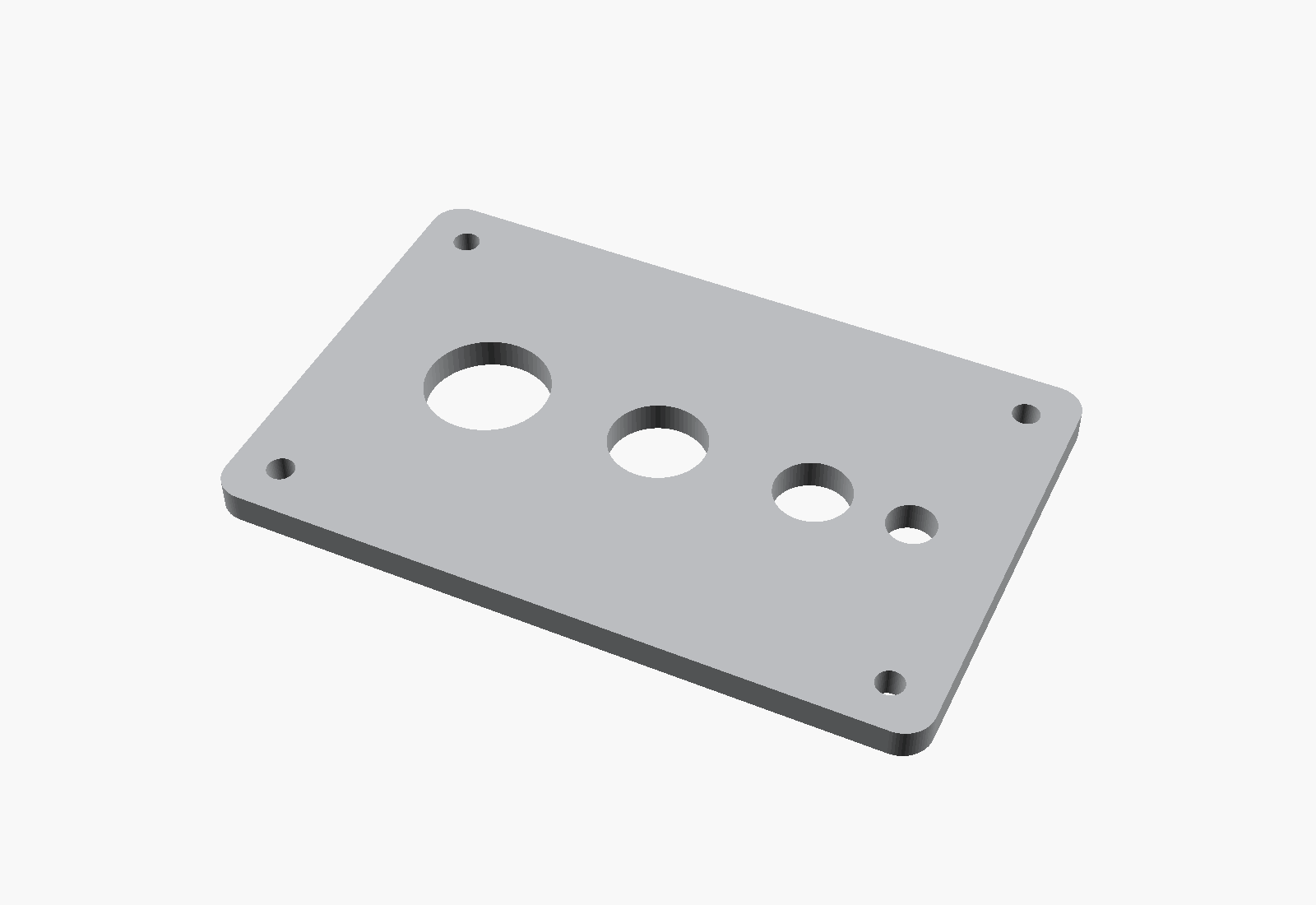 CAD render of a 3D printed cable gland plate with multiple gland holes